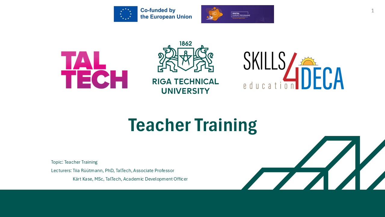 Skills4Deca Teacher Training (TalTech)